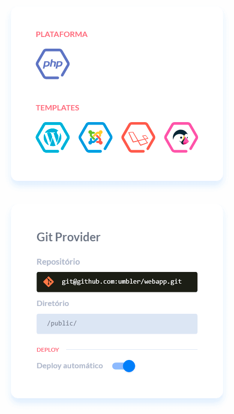 Templates e plataformas Umbler
